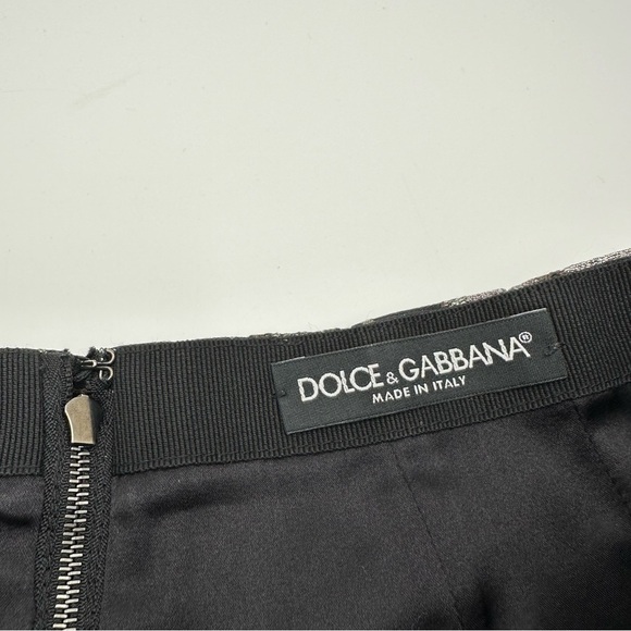 DOLCE & GABBANA Floral Brocade Mini Skirt, Gray - Picture 11 of 12